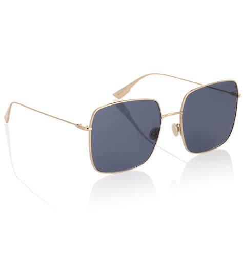 dior stella sunglasses|DiorStellaire1 Gold Metal with Blue Lacquer Square Sunglasses.